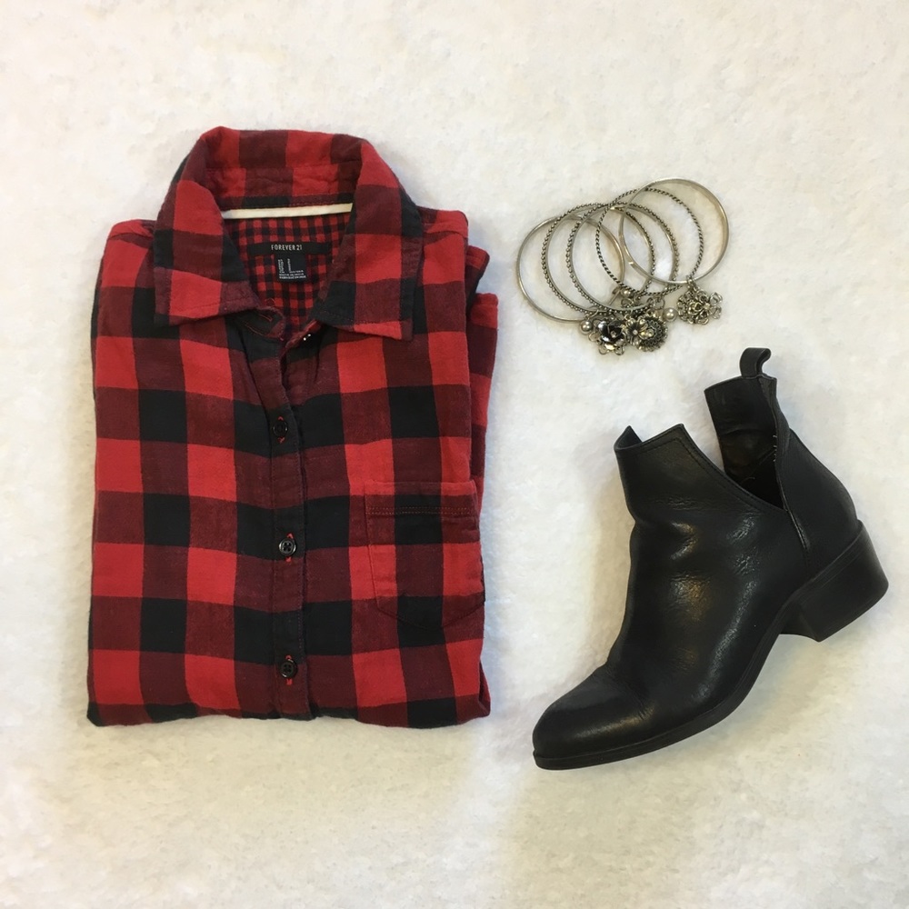 Plaid Red and Black Shirt